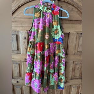 TCEC Floral Ruffle Tiered Dress small